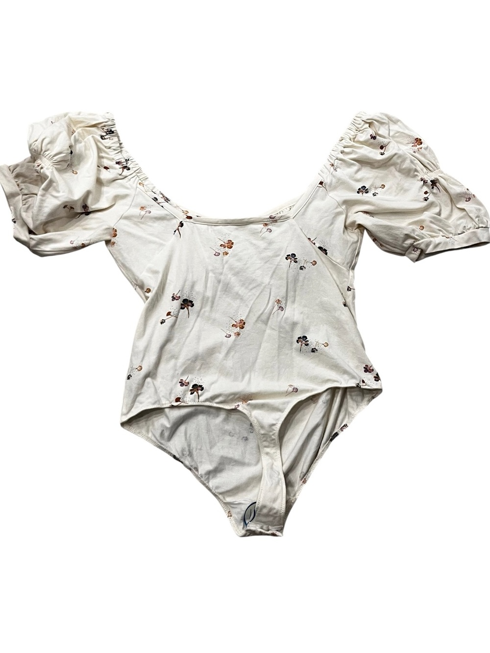 Free People Intimately Floral Puff Sleeve Bodysuit Cottagecore Boho Dainty - Picture 4 of 7